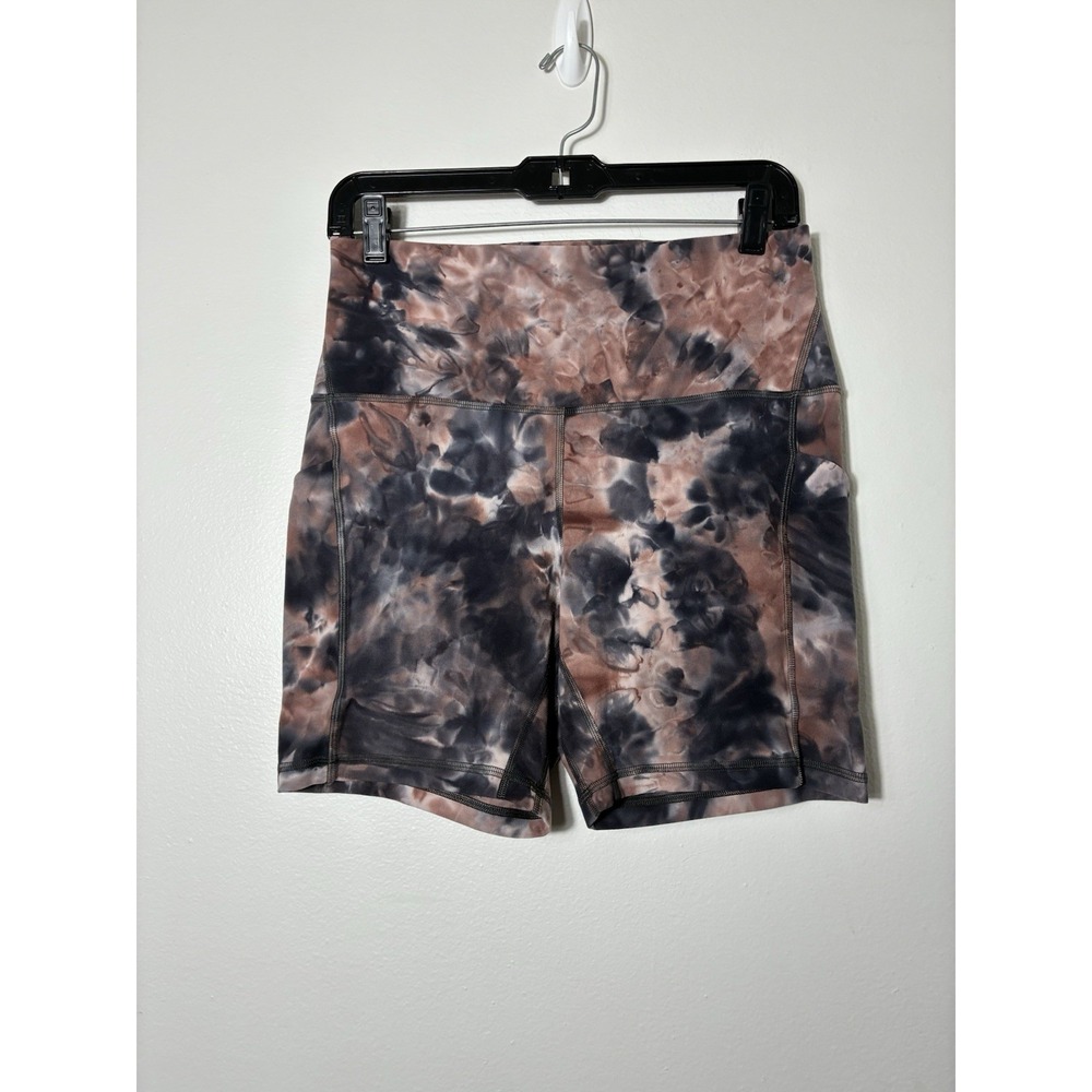 Lululemon Align Biker Shorts With Pockets Sz 10 Brown Tie-Dye 6" Inseam
